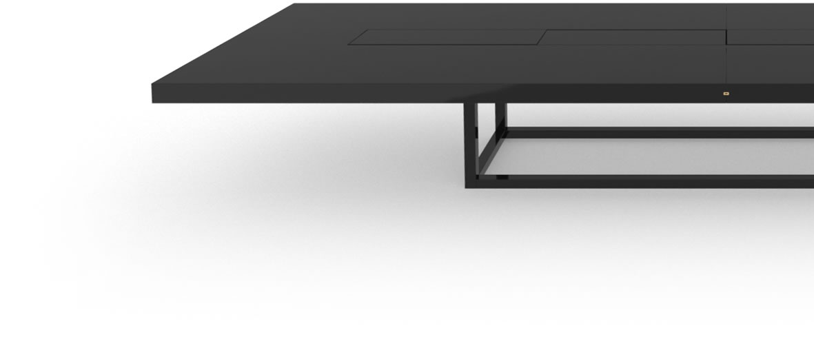 FELIX SCHWAKE CONFERENCE TABLE II IV Huge High Gloss Black Lacquer Mirror polished Piano Finish Classy Conference Table Massive Grid Base