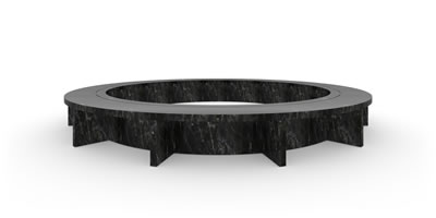 FELIX SCHWAKE CONFERENCE TABLE VI Oval Structure Marble Onyx Black art purism