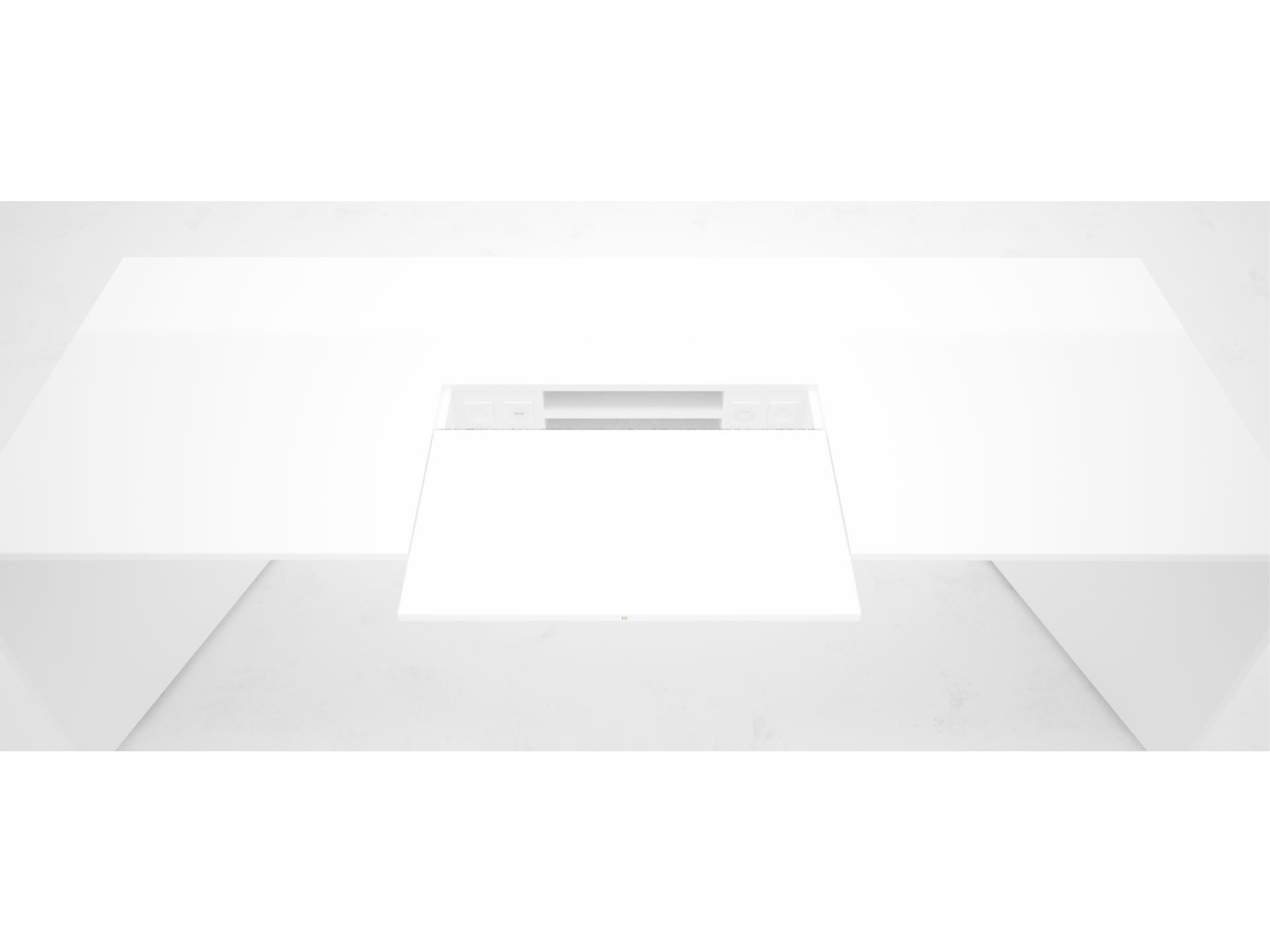 FELIX SCHWAKE DESK I I Large Nobel White Designer Desk with Pull Out Desk Pad