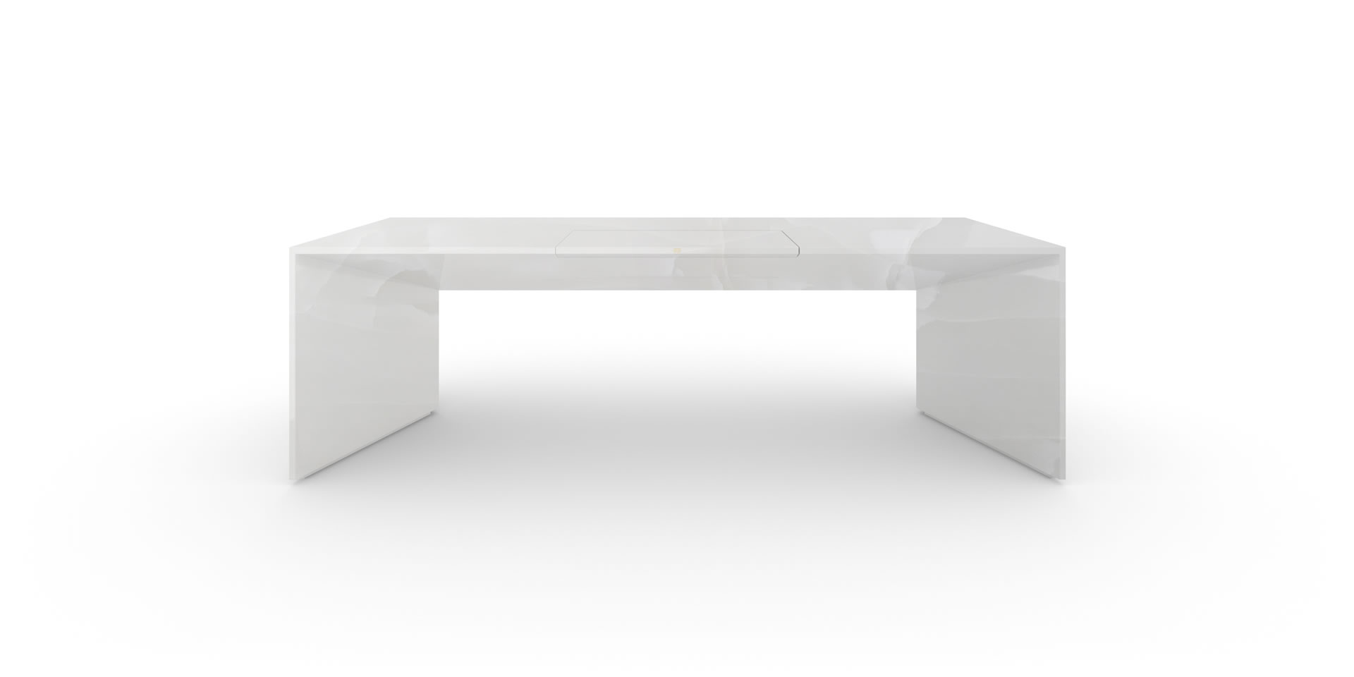 S1.1 Design-Schreibtisch, groß, Marmor, Weiß - FELIX SCHWAKE