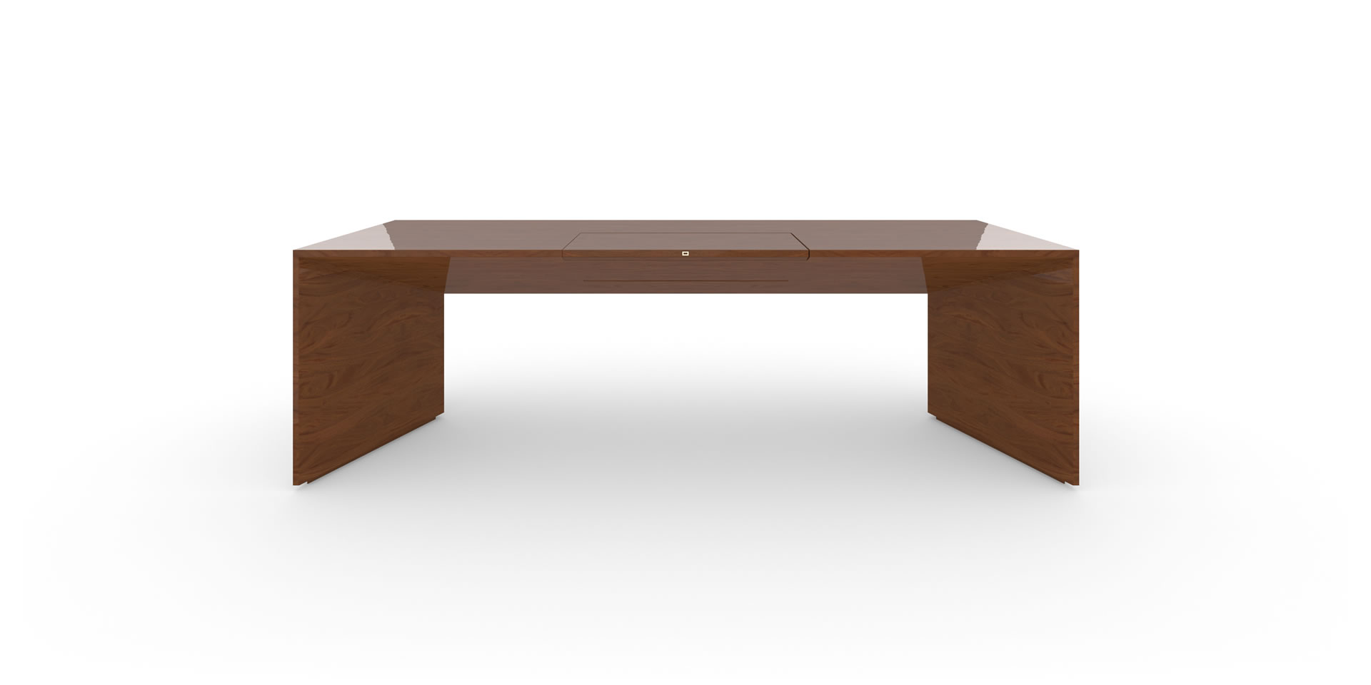 S1.1 Design-Schreibtisch, groß, Mahagoni Edelholz - FELIX SCHWAKE