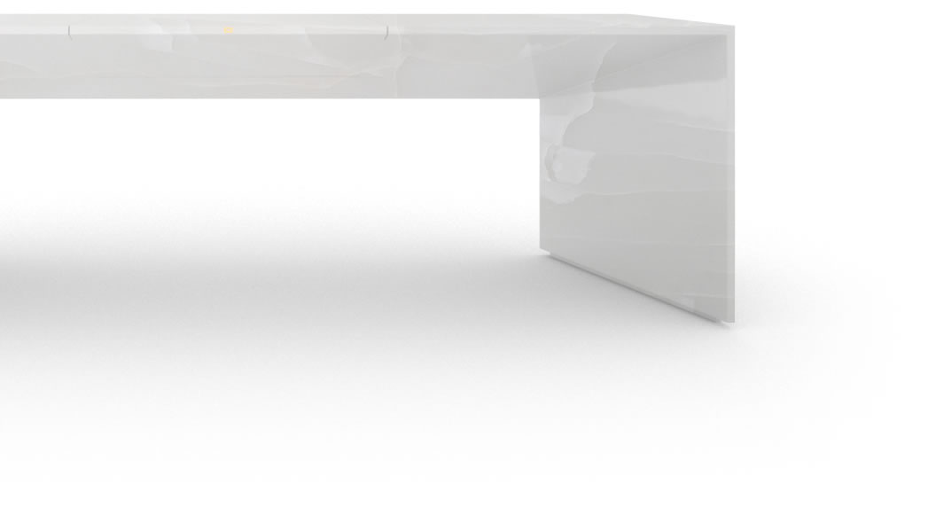 FELIX SCHWAKE DESK I onyx marble white purist designer desk with excerp