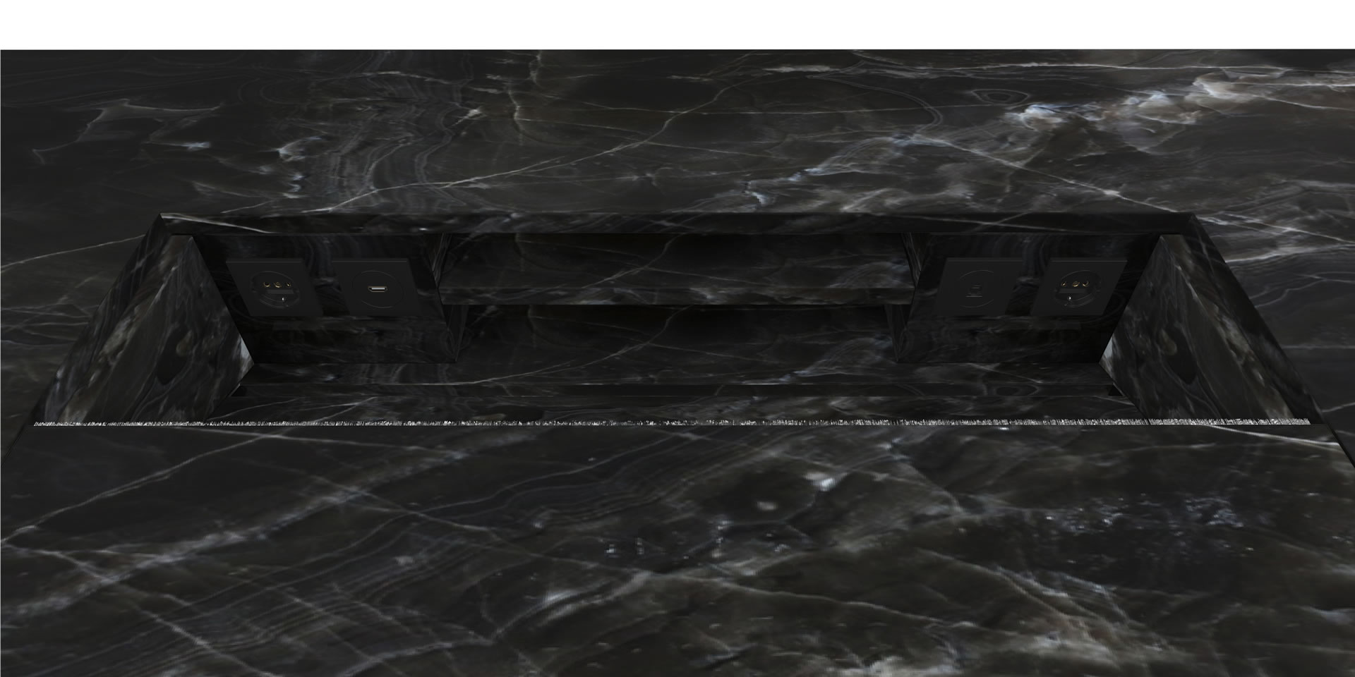 FELIX SCHWAKE DESK II Inside View marble black customized bespoke Inside View