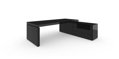 FELIX SCHWAKE DESK IV I I 1 sideboard piano lacquer black individually customized