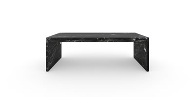 FELIX SCHWAKE TABLE I I with Solid Legs Marble Onyx Black art purism