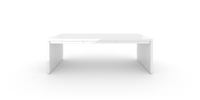 FELIX SCHWAKE TABLE I I with closed legs piano lacquer white individually customized