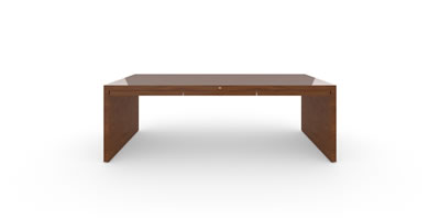 FELIX SCHWAKE TABLE I I with closed legs precious wood mahogany individually customized