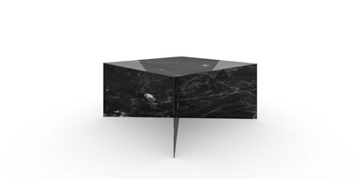FELIX SCHWAKE TABLE IV with X Legs Marble Onyx Black art purism