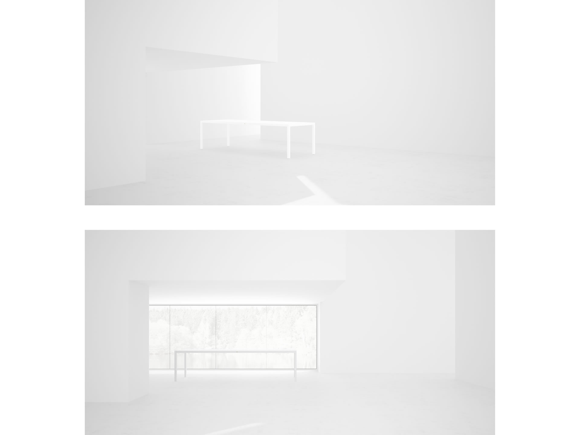 FELIX SCHWAKE TISCH II Eleganter Weisser Tisch Mit 4 Fuessen