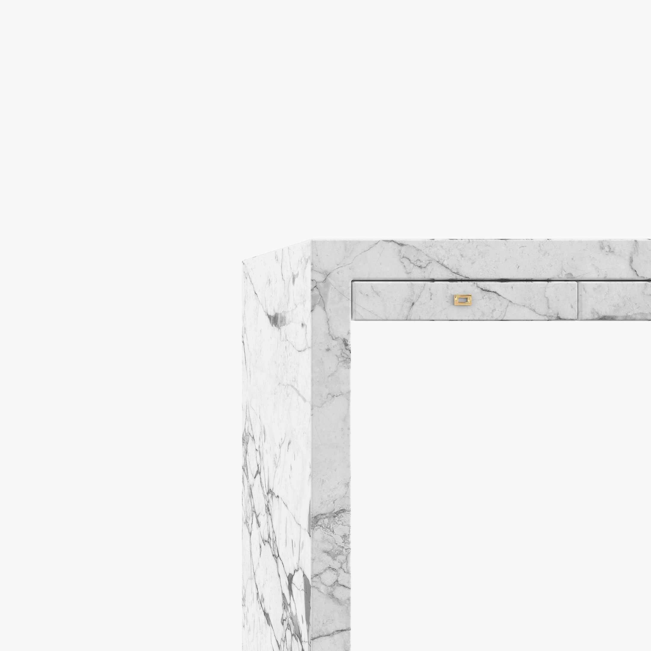 Konsole Schubladen Weiss Arabescato Marmor minimalistisch Wohnzimmer Luxus Konsolen  Sideboards FS 28 FELIX SCHWAKE