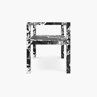 Marble Armchair Black White FS424