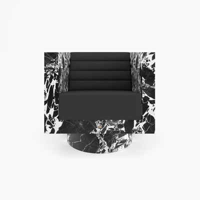 Marble Chair Black White FS404