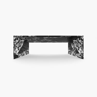 Marble Desk Black White FS4182