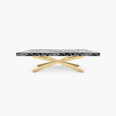 Marble Dining Table Black White FS174
