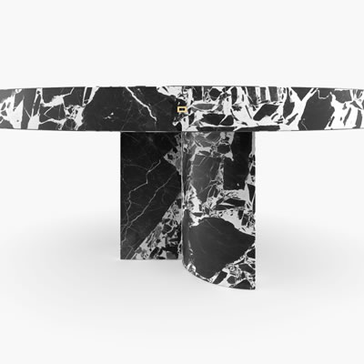 Marble Dining Table Black White FS194a