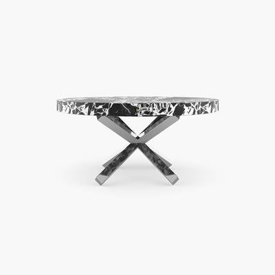 Marble Dining Table Black White FS194e