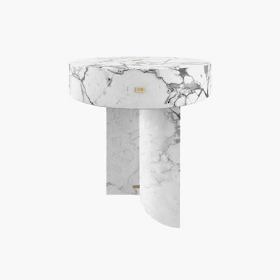 Marble Side Table White FS1291