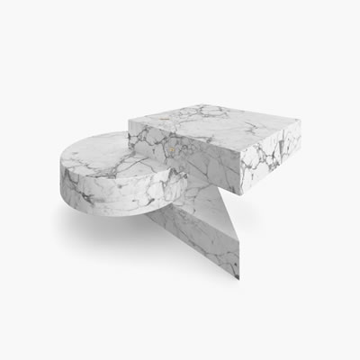 Marble Side Table White FS1302