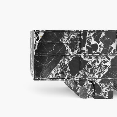 Marble Sideboard Black White FS17