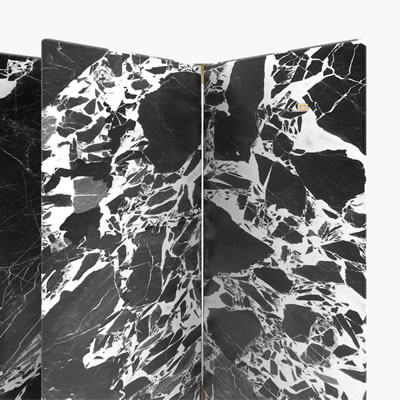 Marble Sideboard Black White FS6