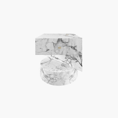 Marmor Beistelltisch Weiss FS124