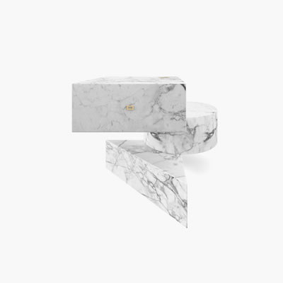Marmor Beistelltisch Weiss FS1301