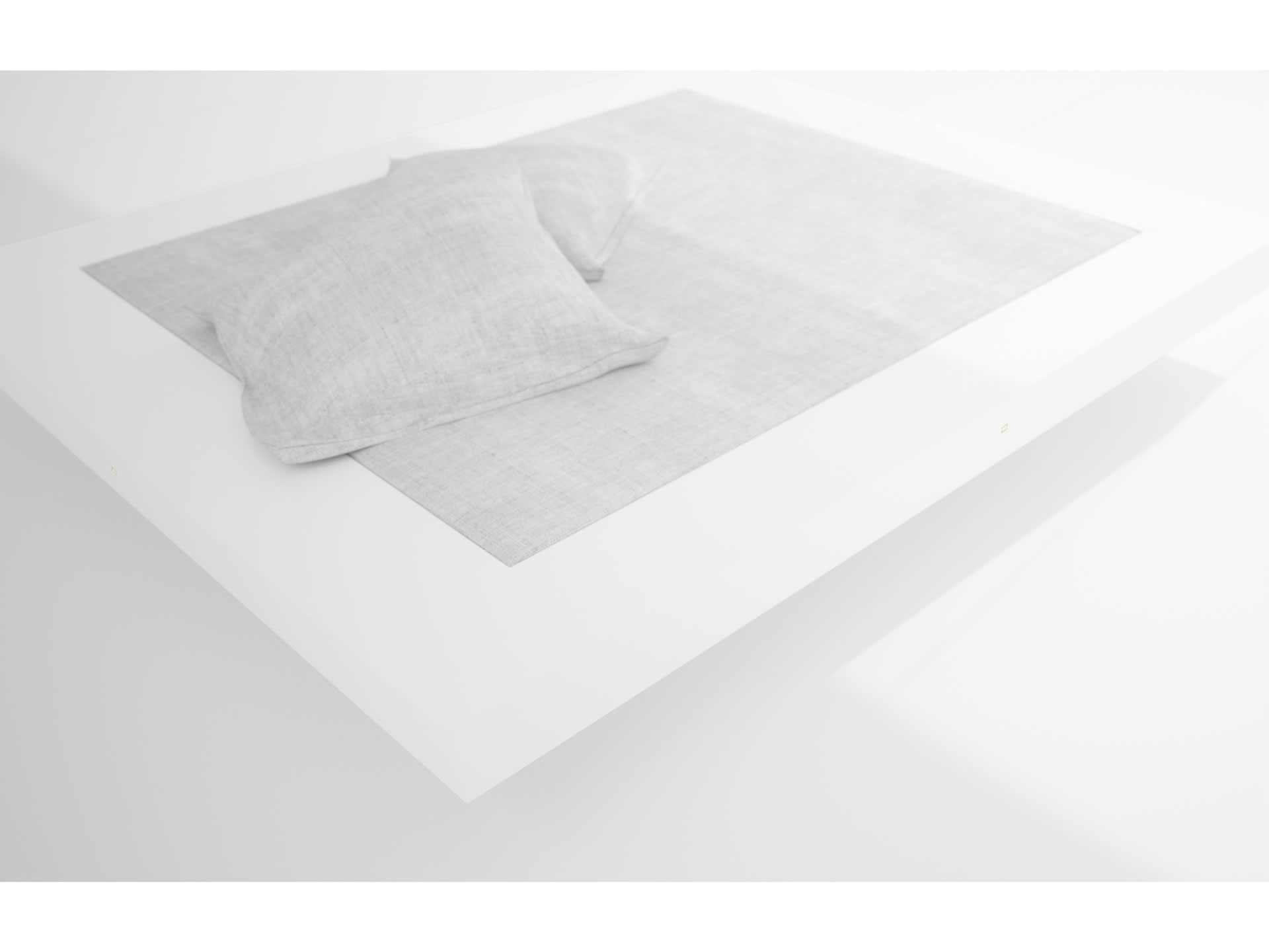 RECHTECK BED II Nobel White Bed Floating