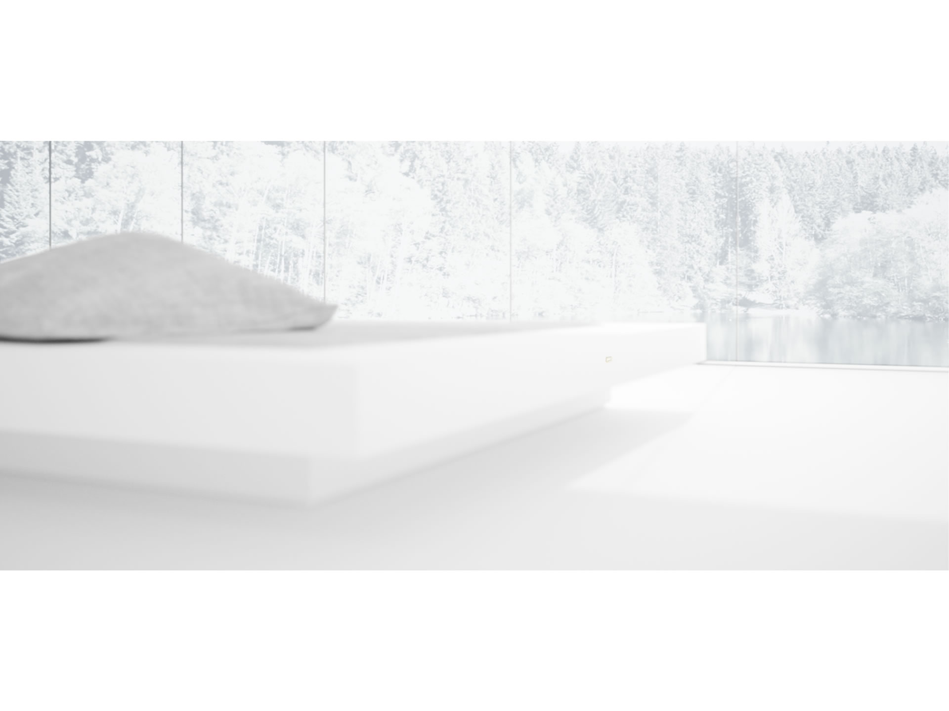 RECHTECK BED II Sublime White Bed Floating