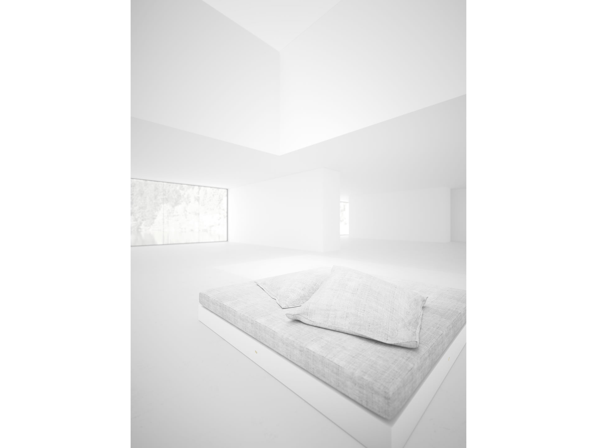 RECHTECK BED IV Sublime White Boxspring Bed