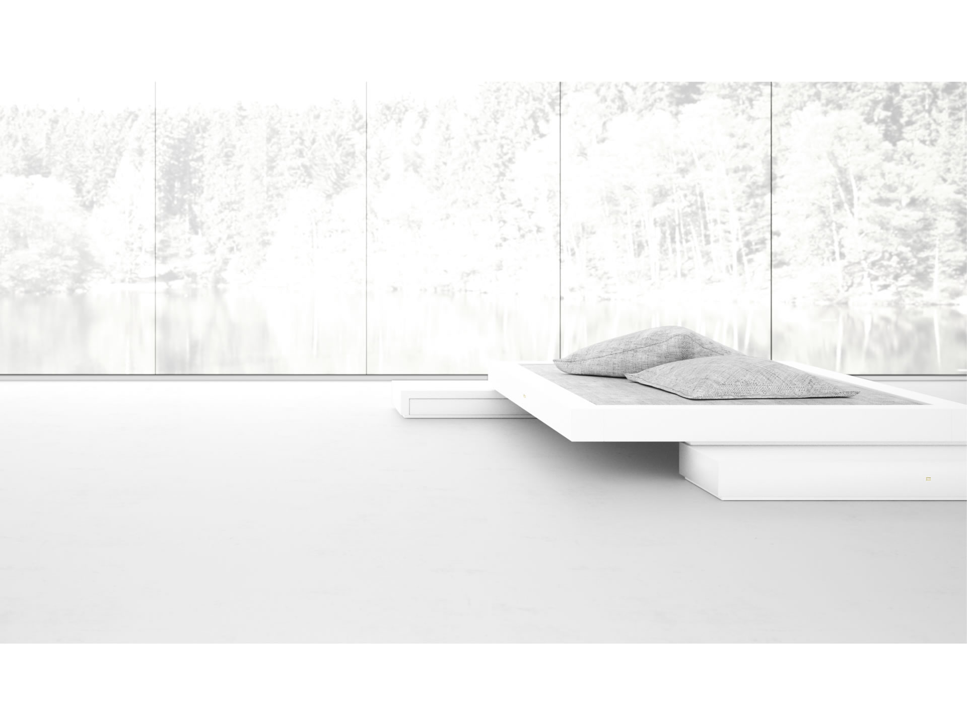 RECHTECK BED VI Extraordinary White Stand Alone Bed