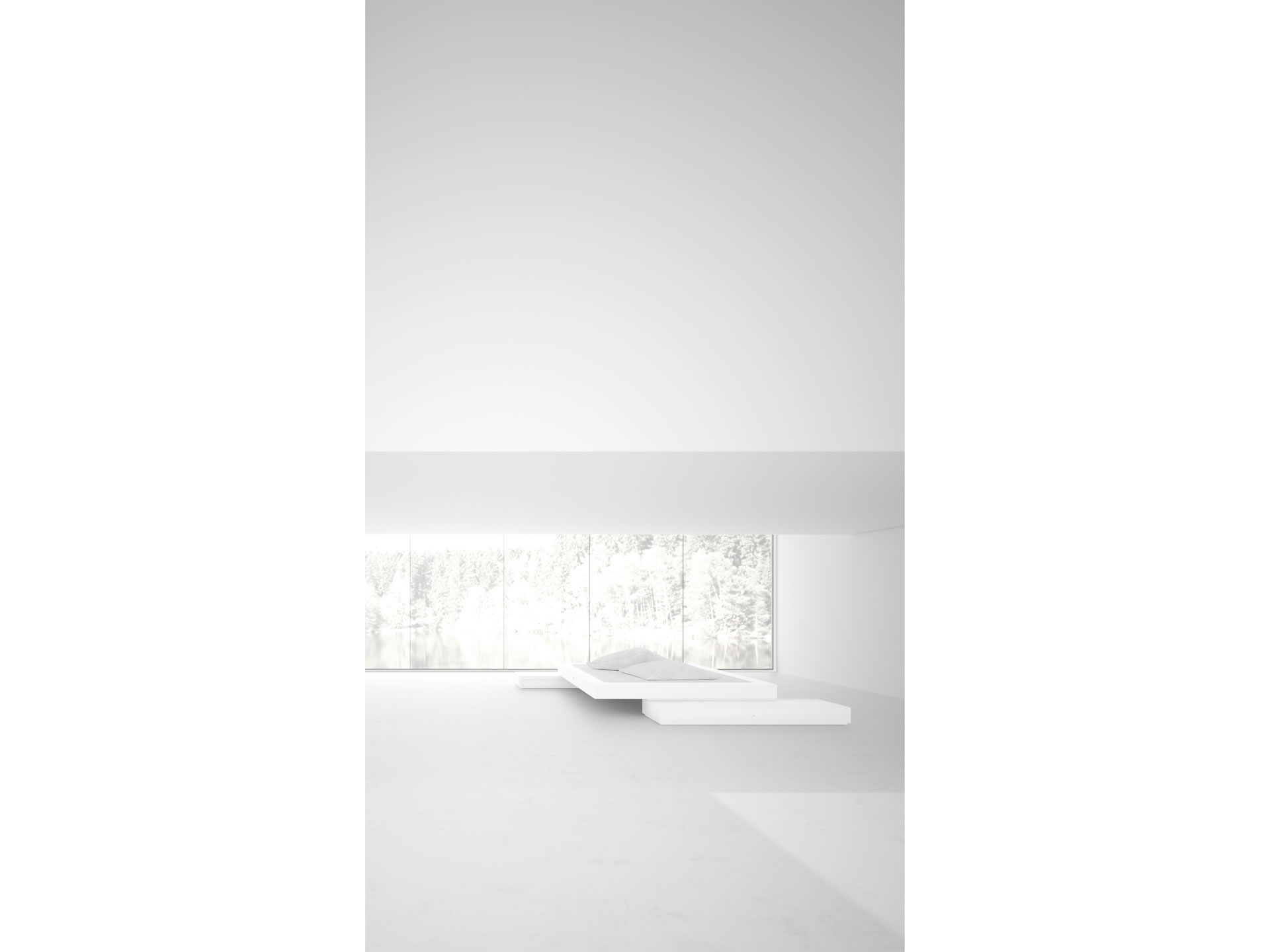 RECHTECK BED VI Sublime White Stand Alone Bed