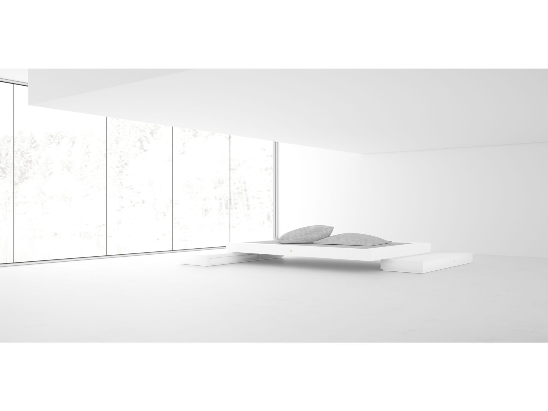RECHTECK BED VI Timeless White Stand Alone Bed