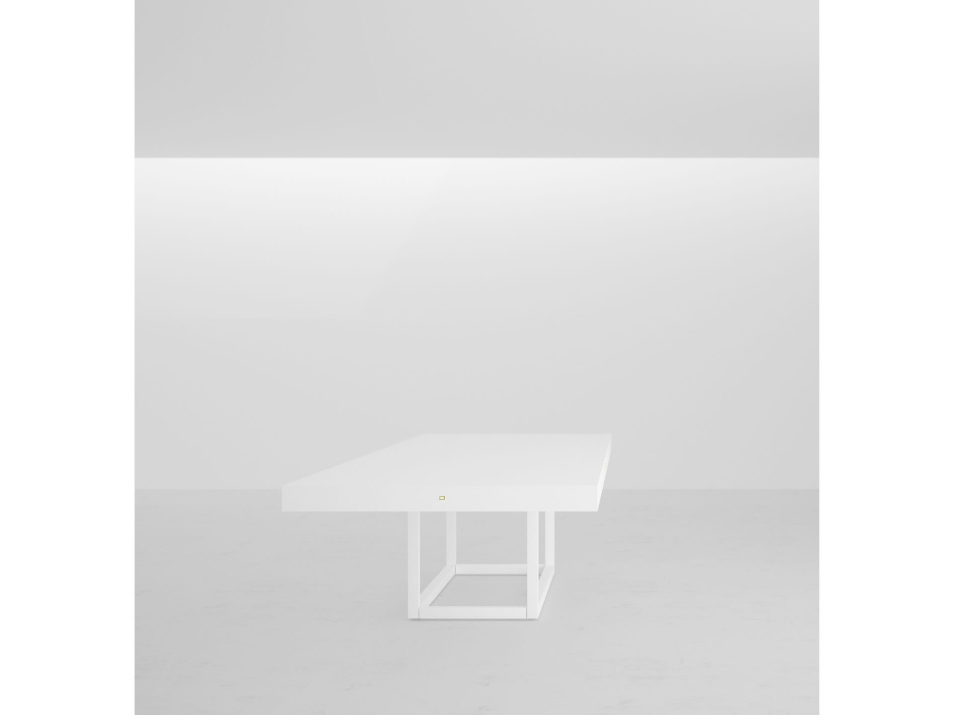 RECHTECK CONFERENCE TABLE II III Cultivate White Large Conference Table Grid Base