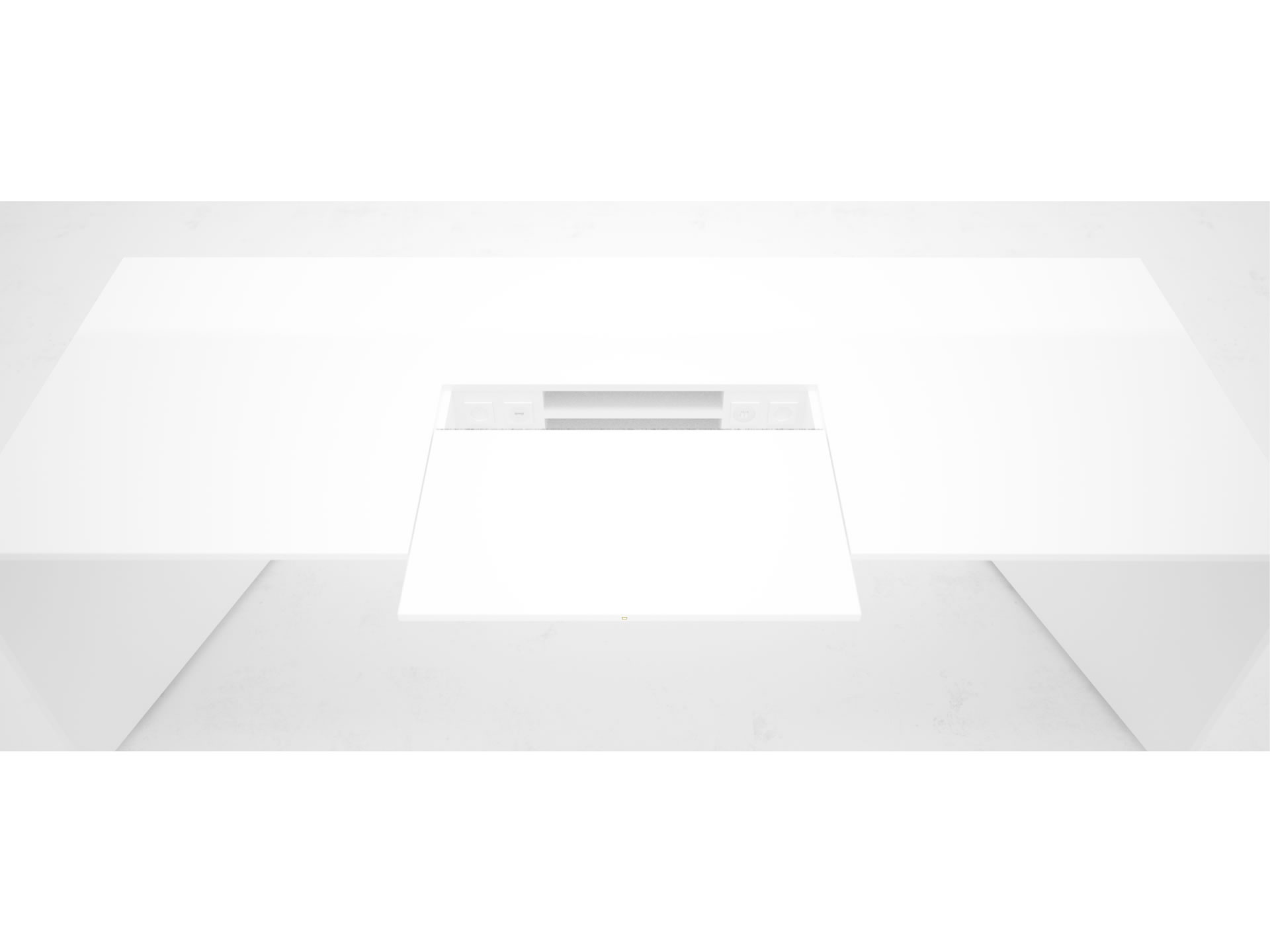 RECHTECK DESK I I Large Nobel White Designer Desk with Pull Out Desk Pad