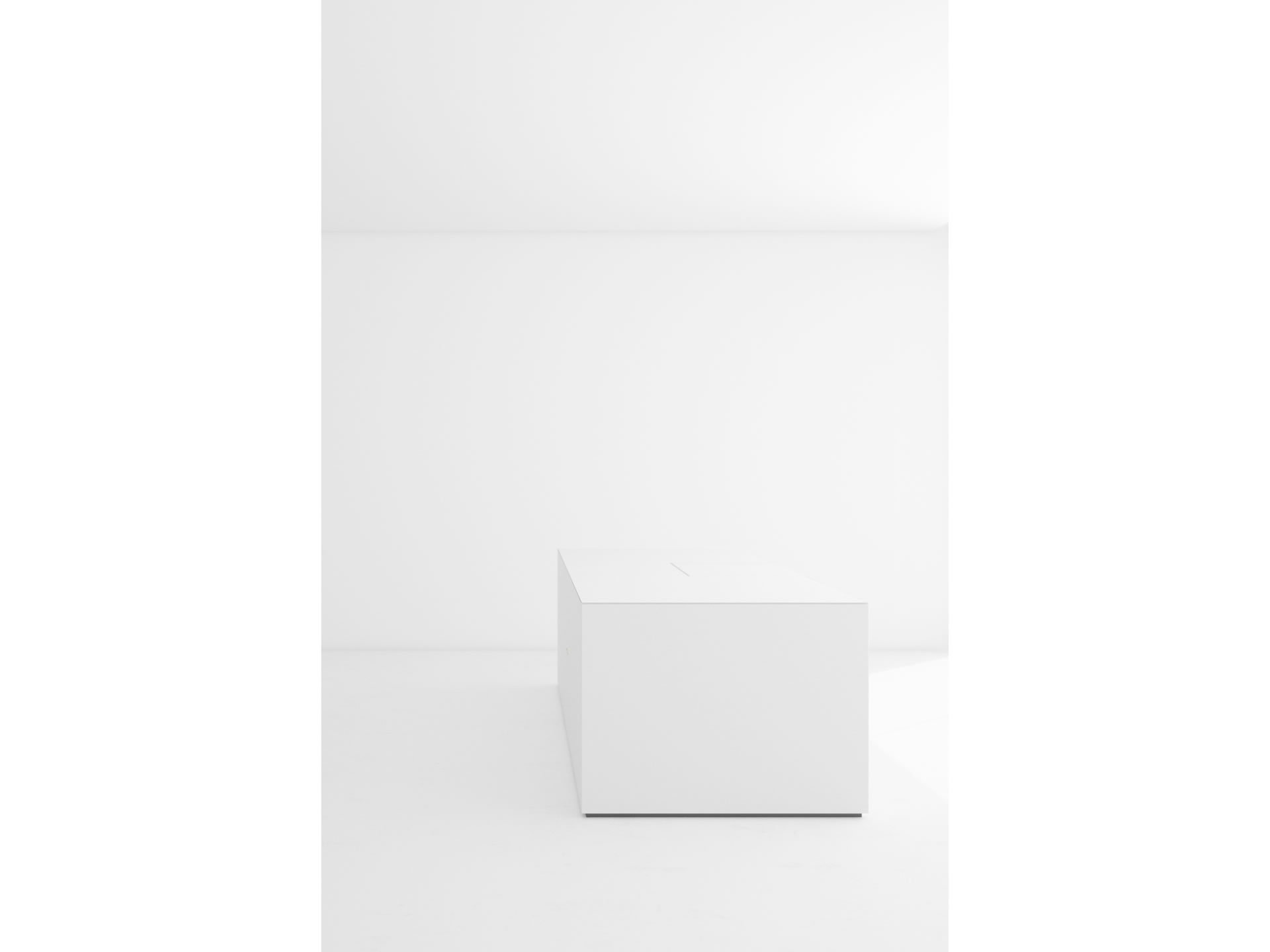 RECHTECK DESK II Extraordinary White Desk Big with Closed Front