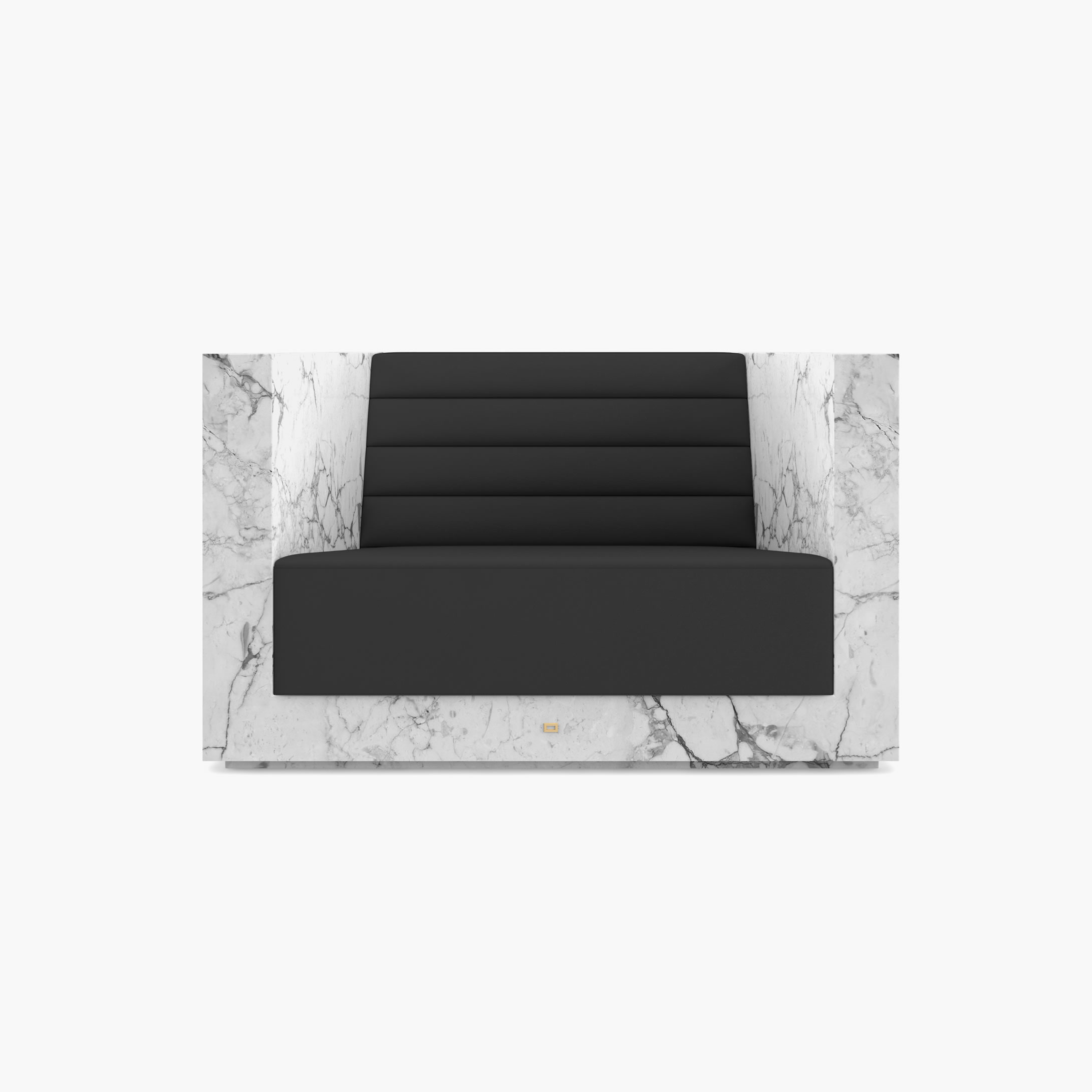Sessel mit Armlehnen Weiss Arabescato Marmor geometrisch Wohnzimmer Meisterwerke Sessel FS 403 FELIX SCHWAKE