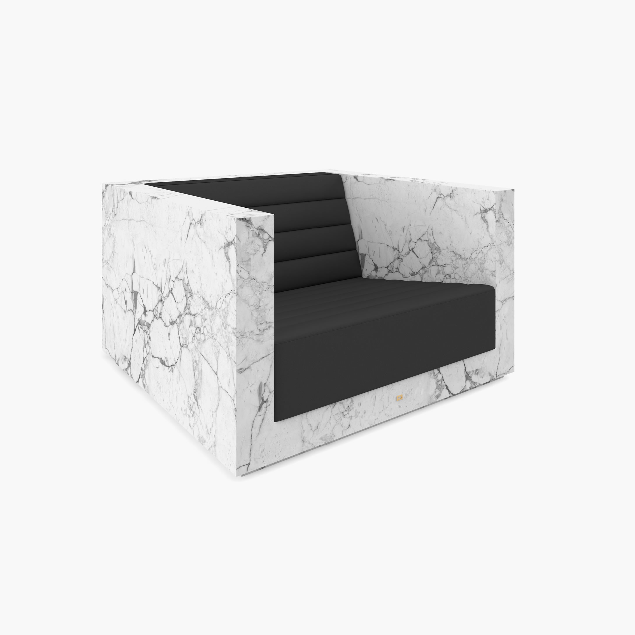 Sessel mit Armlehnen Weiss Arabescato Marmor modern Wohnzimmer Designer Sessel FS 403 FELIX SCHWAKE