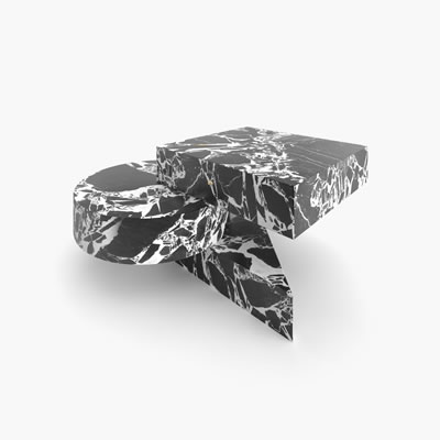 Side Table Marble Black White FS1302