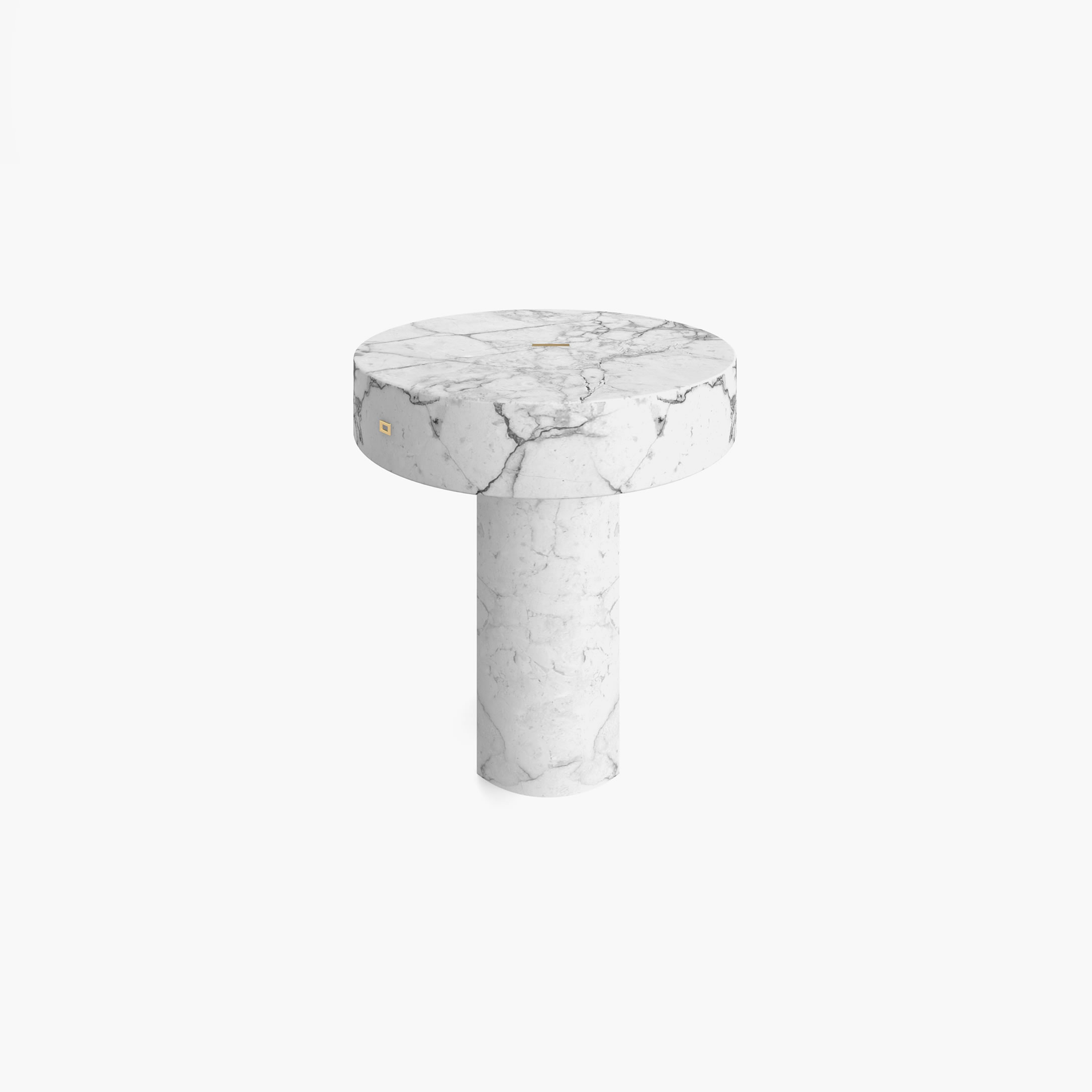 Side Table round Cylinder cuboid prism White Arabescato Marble beautiful Living Room piece of art Side Tables FS 129 1 FELIX SCHWAKE