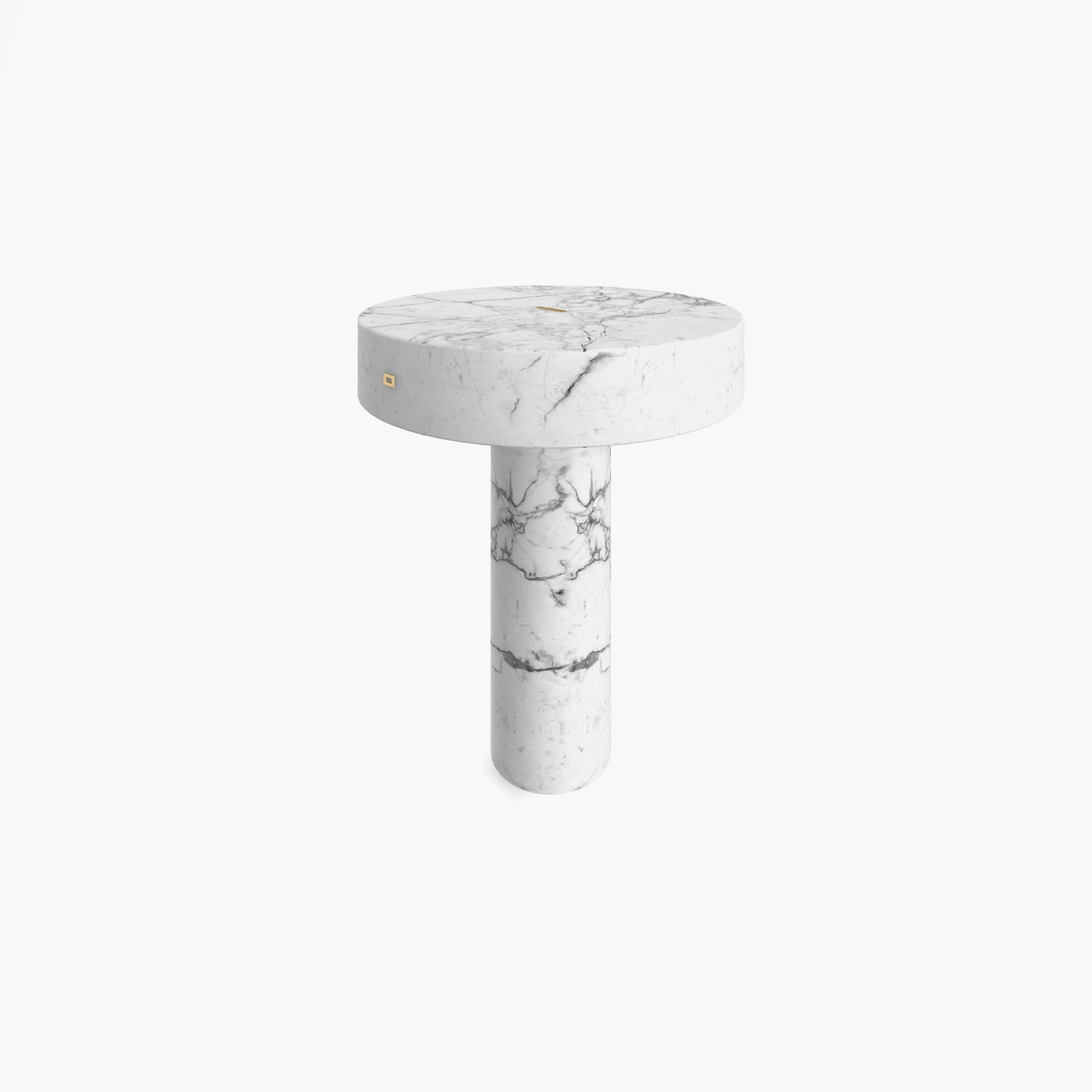 Side Table round high Cylinder cuboid prism White Arabescato Marble cubic Living Room masterpiece Side Tables FS 126 FELIX SCHWAKE
