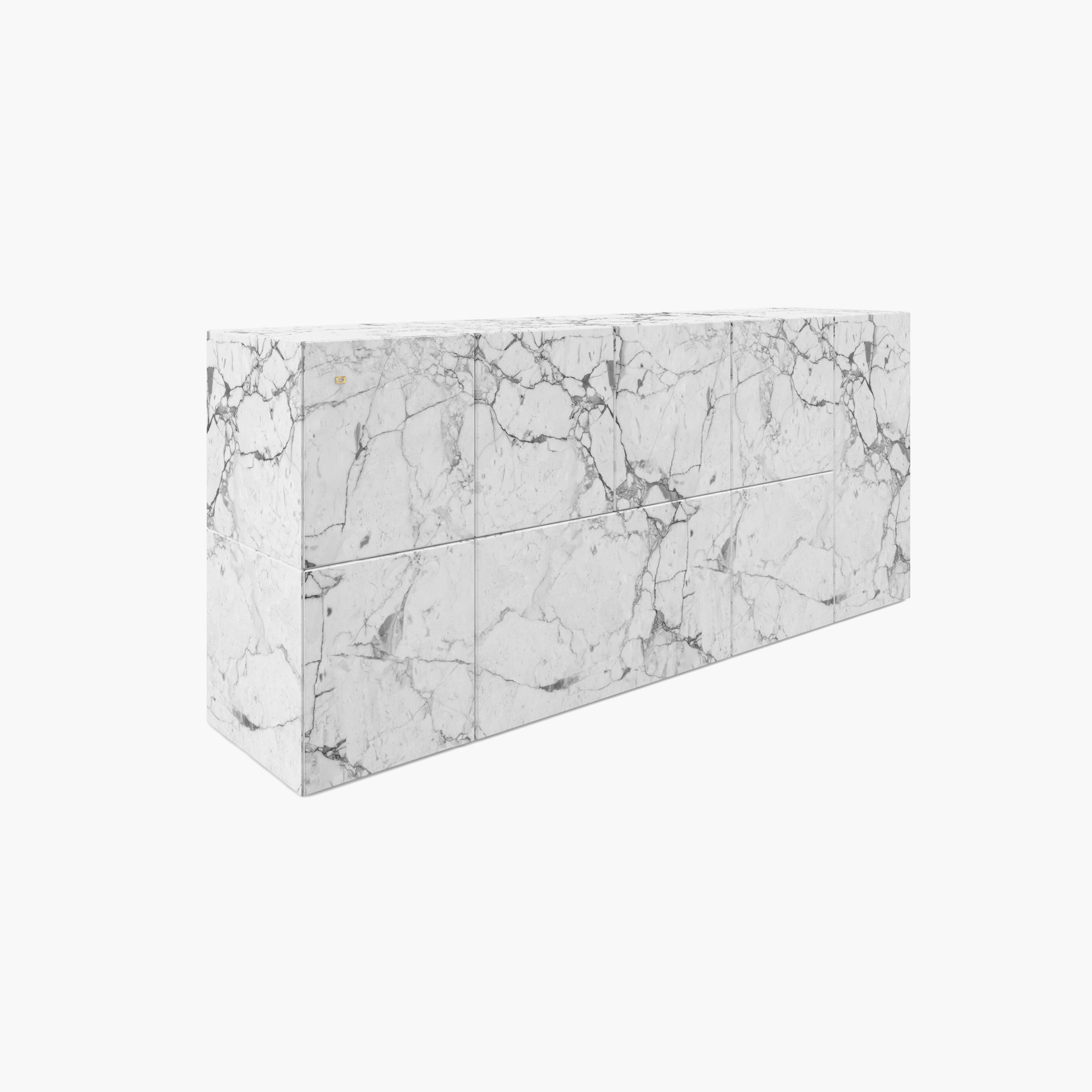 Sideboard of cubes White Arabescato Marble amazing Living Room designer Consoles  Sideboards FS 21 A FELIX SCHWAKE