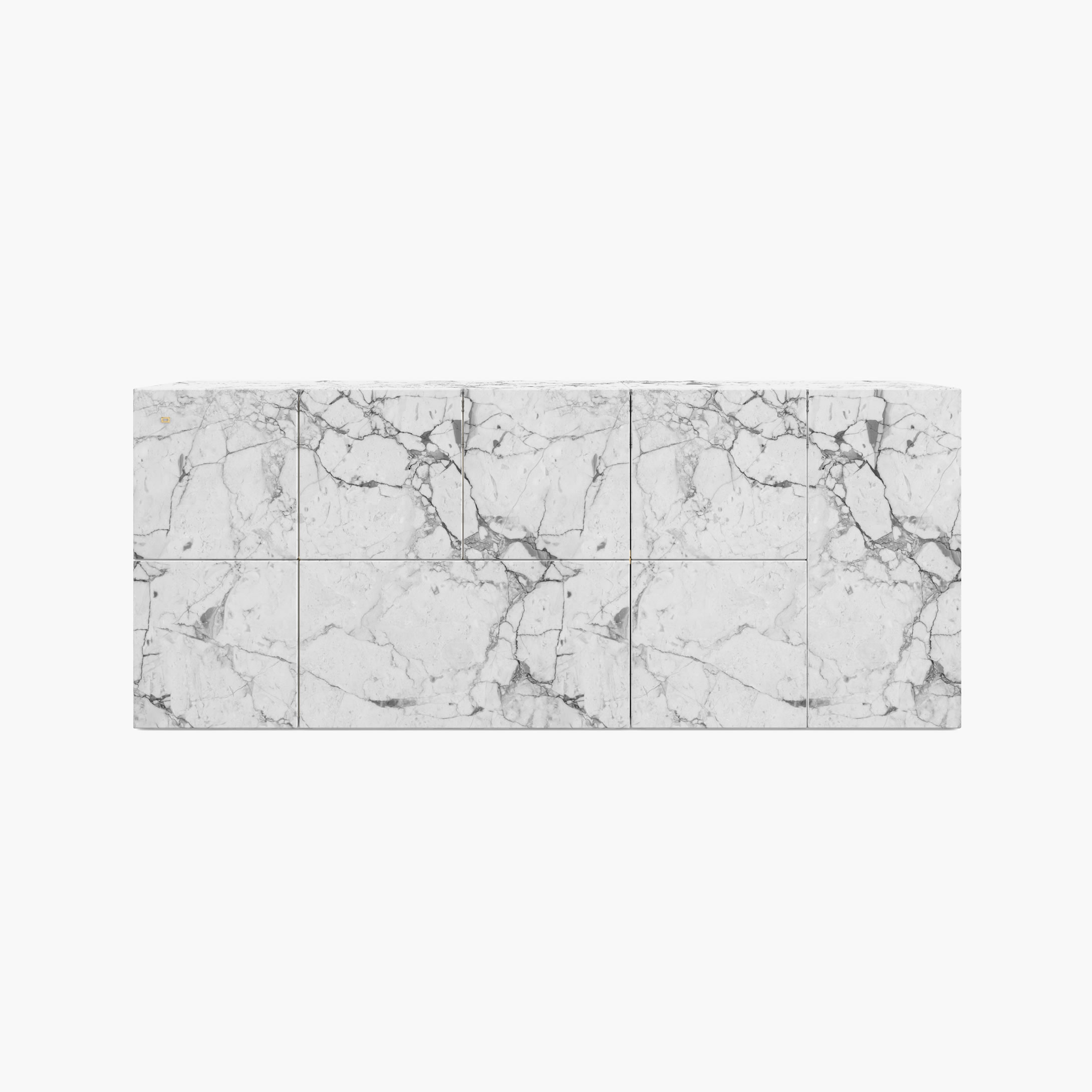 Sideboard of cubes White Arabescato Marble collectible Living Room designs Consoles  Sideboards FS 21 A FELIX SCHWAKE