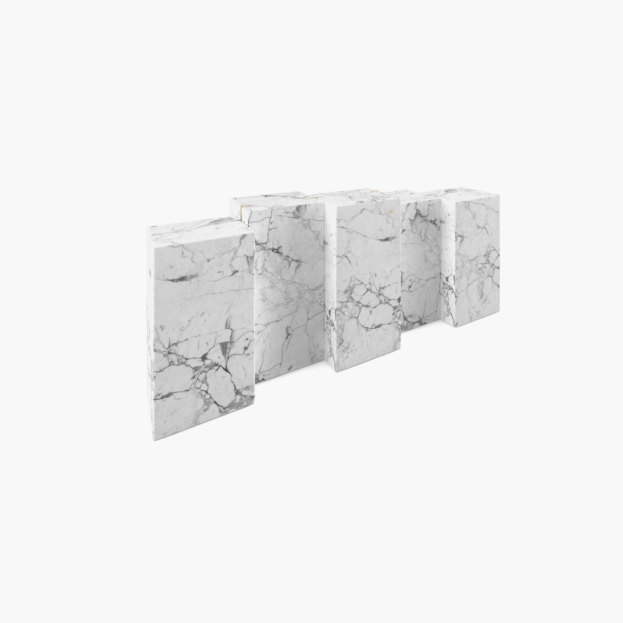 Sideboard square blocks of different heights White Arabescato Marble art Living Room art works Sideboards FS 8 FELIX SCHWAKE