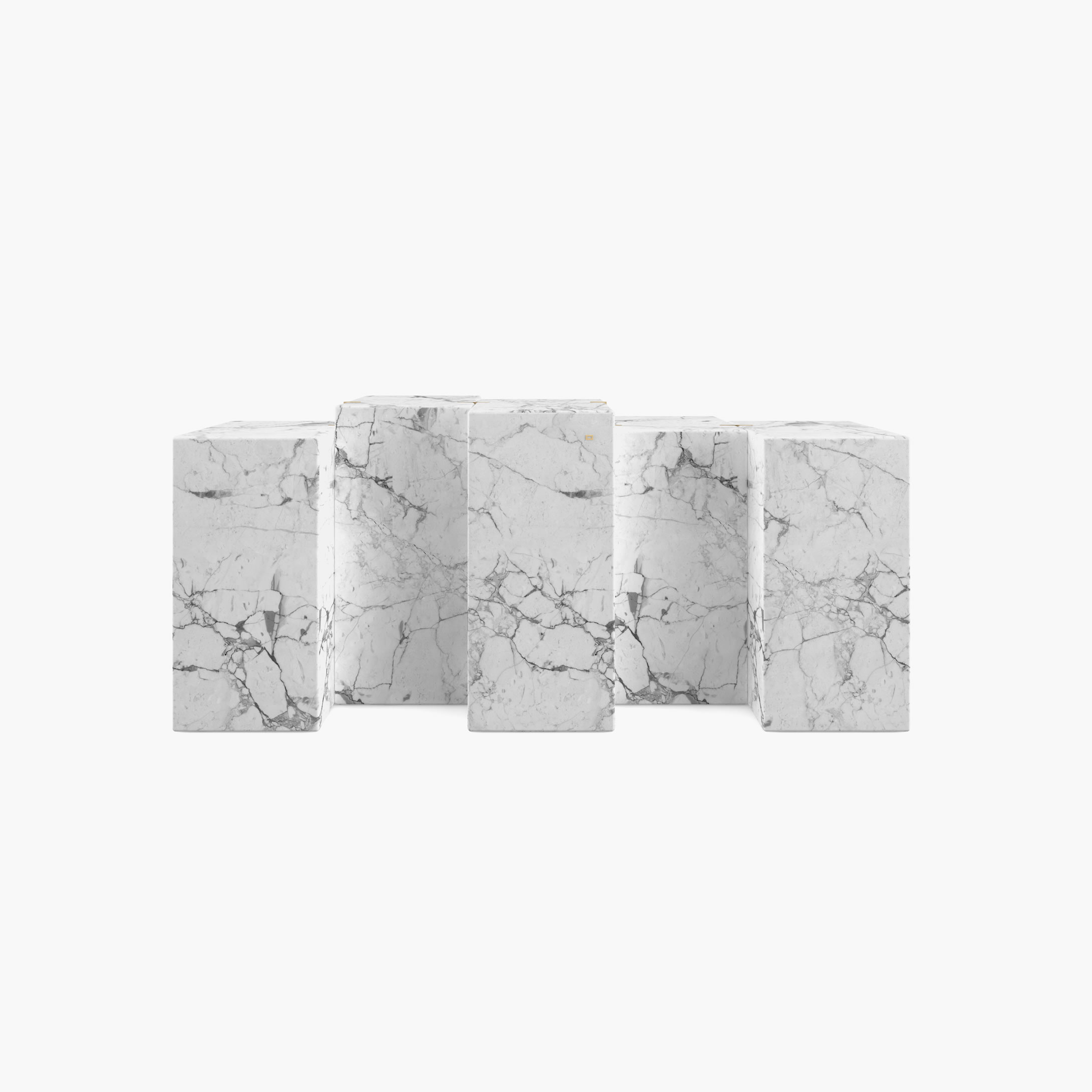 Sideboard square blocks of different heights White Arabescato Marble iconic Living Room modern art Sideboards FS 8 FELIX SCHWAKE