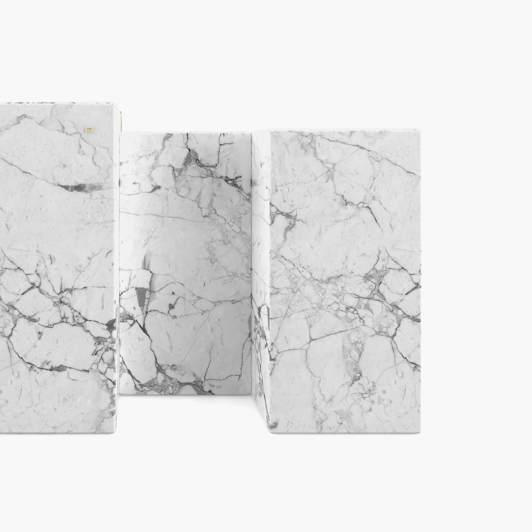 Sideboard square blocks of different heights White Arabescato Marble minimalistic Living Room interior design Sideboards FS 8 FELIX SCHWAKE