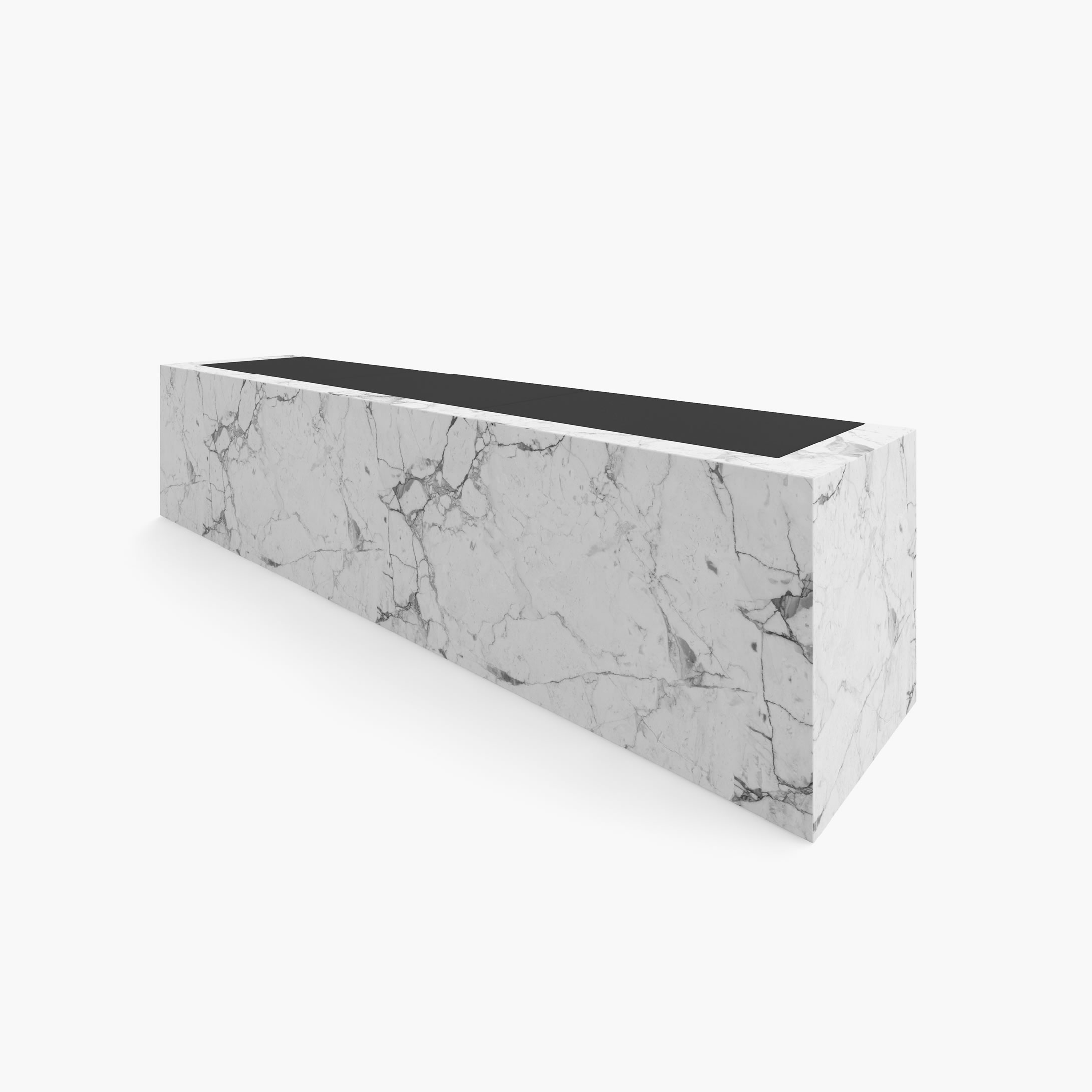 Sideboard with drawers White Arabescato Marble minimalist private workspace Luxury Consoles  Sideboards FS 407 FELIX SCHWAKE