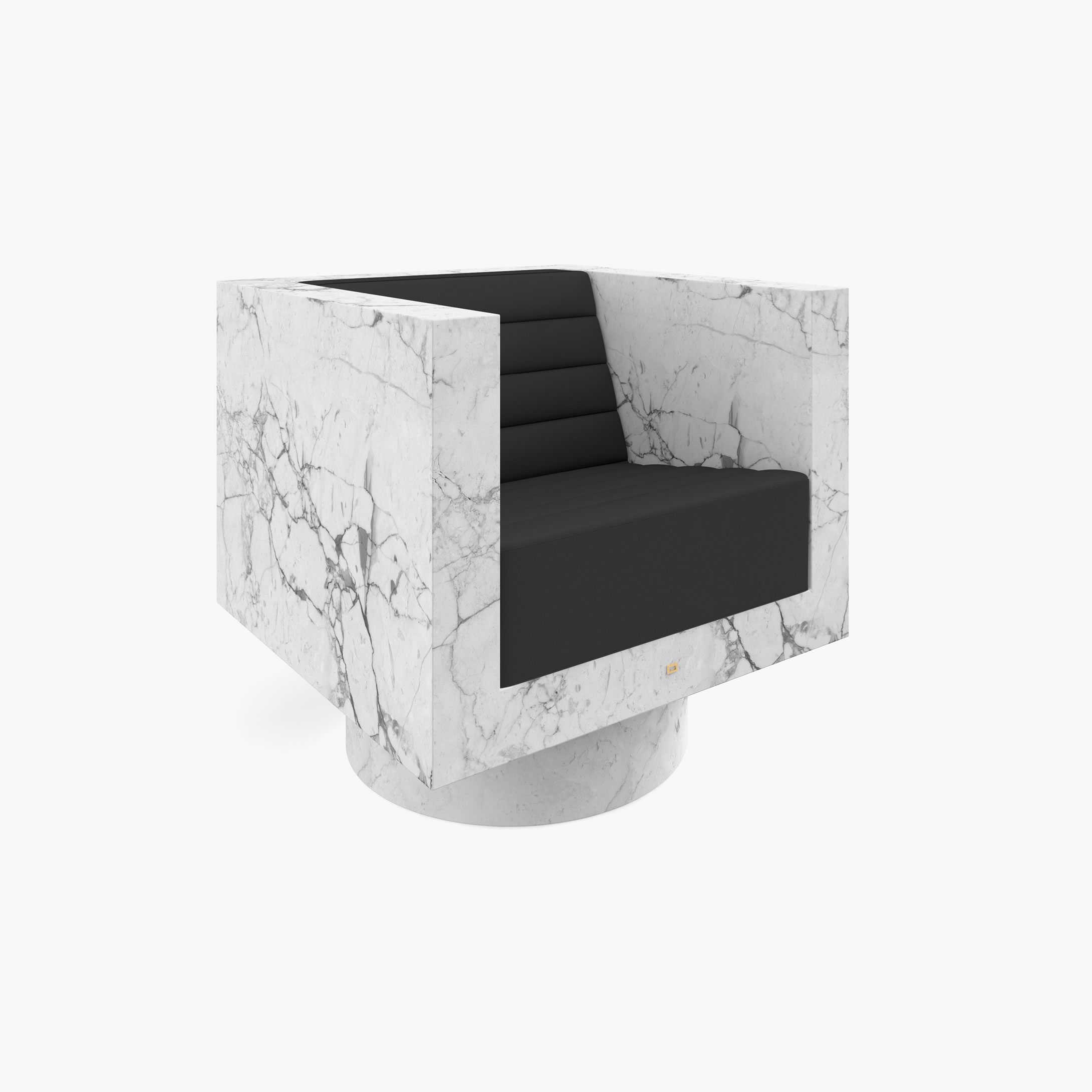 Stuhl mit Armlehnen Weiss Arabescato Marmor elegant Living Room Kunstwerk Stuehle  Baenke FS 404 FELIX SCHWAKE