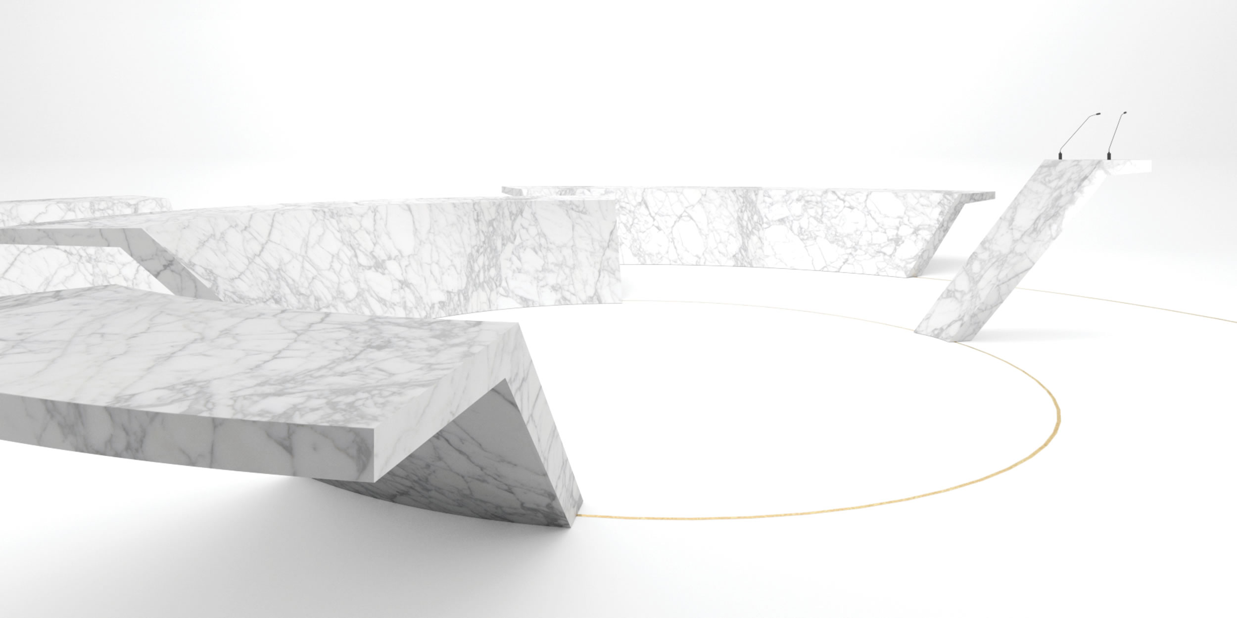 custom designed round marble conference table